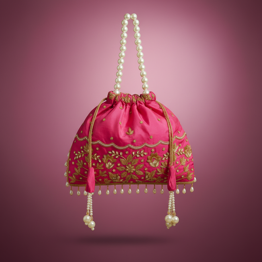 Traditional Potli Handbag – Pink
