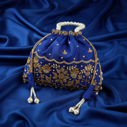 Traditional Potli Handbag – Royal Blue
