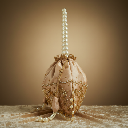 Traditional Potli Handbag – Cream