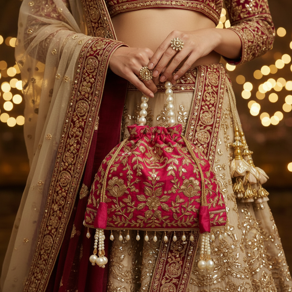 Traditional Potli Handbag – Pink