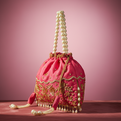 Traditional Potli Handbag – Pink