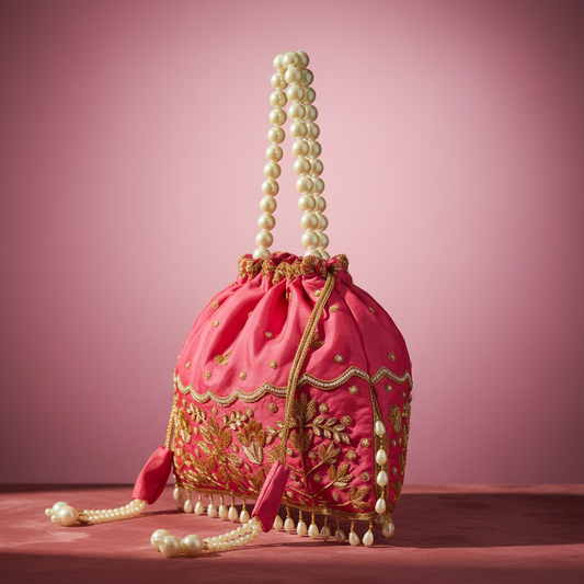 Traditional Potli Handbag – Pink