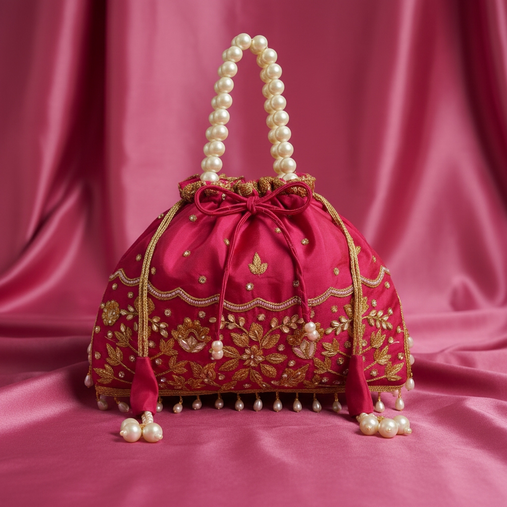 Traditional Potli Handbag – Pink