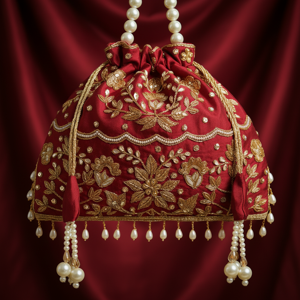 Traditional Potli Handbag – Red