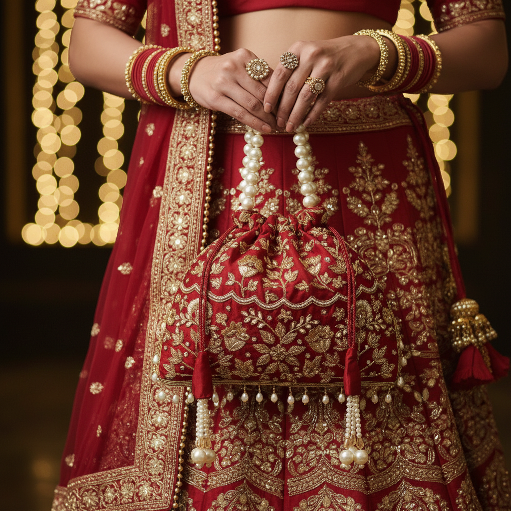 Traditional Potli Handbag – Red