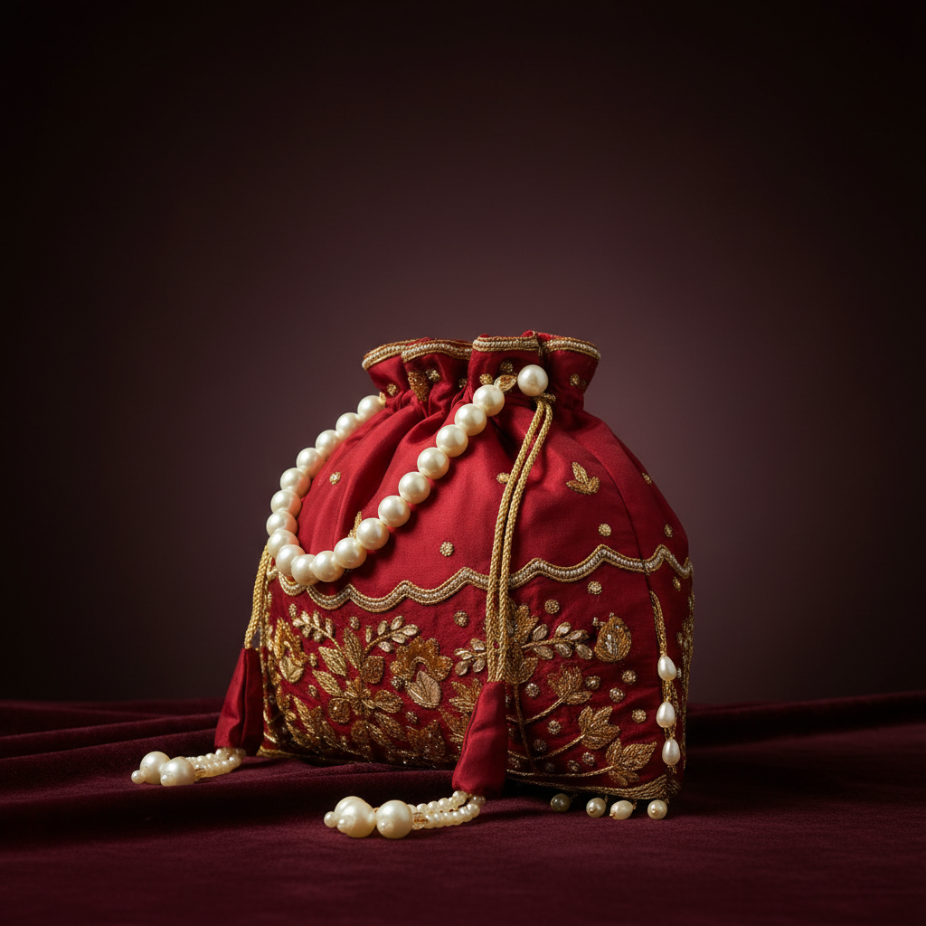 Traditional Potli Handbag – Red
